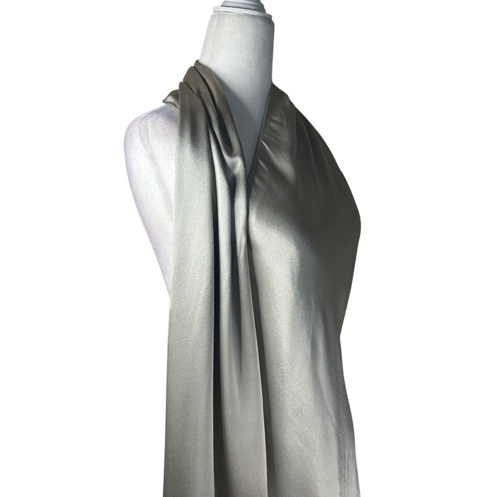 Auteur Studio Cassidy Dress In Grey Small New Womens Silver Satin Mini — image 7 of 8